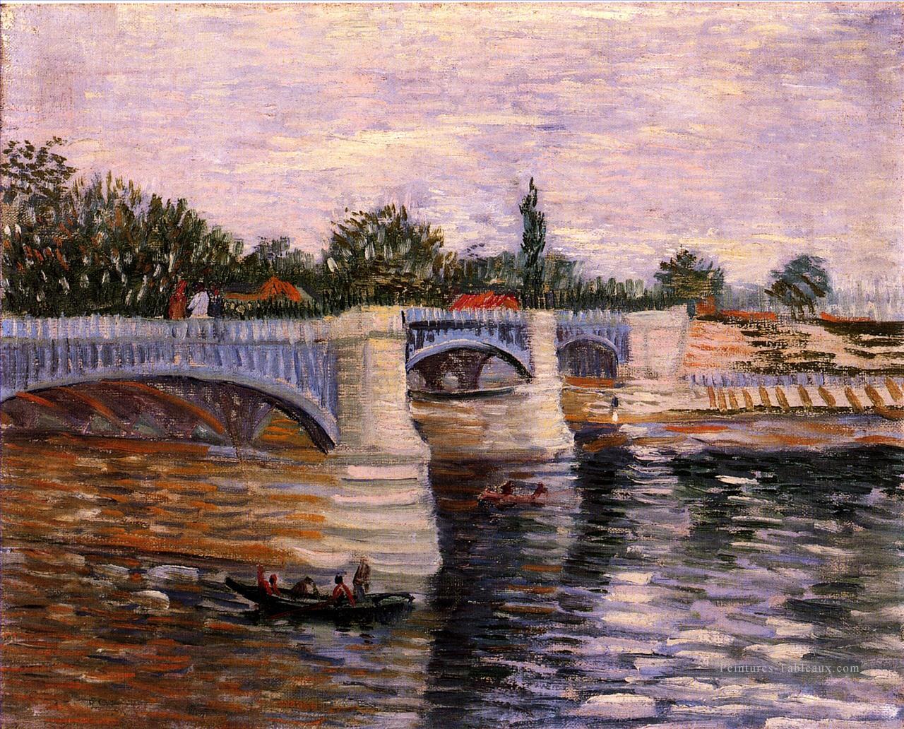 La Seine avec le Pont de la Grande Jette Vincent van Gogh Peintures à l'huile